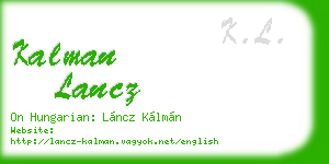 kalman lancz business card